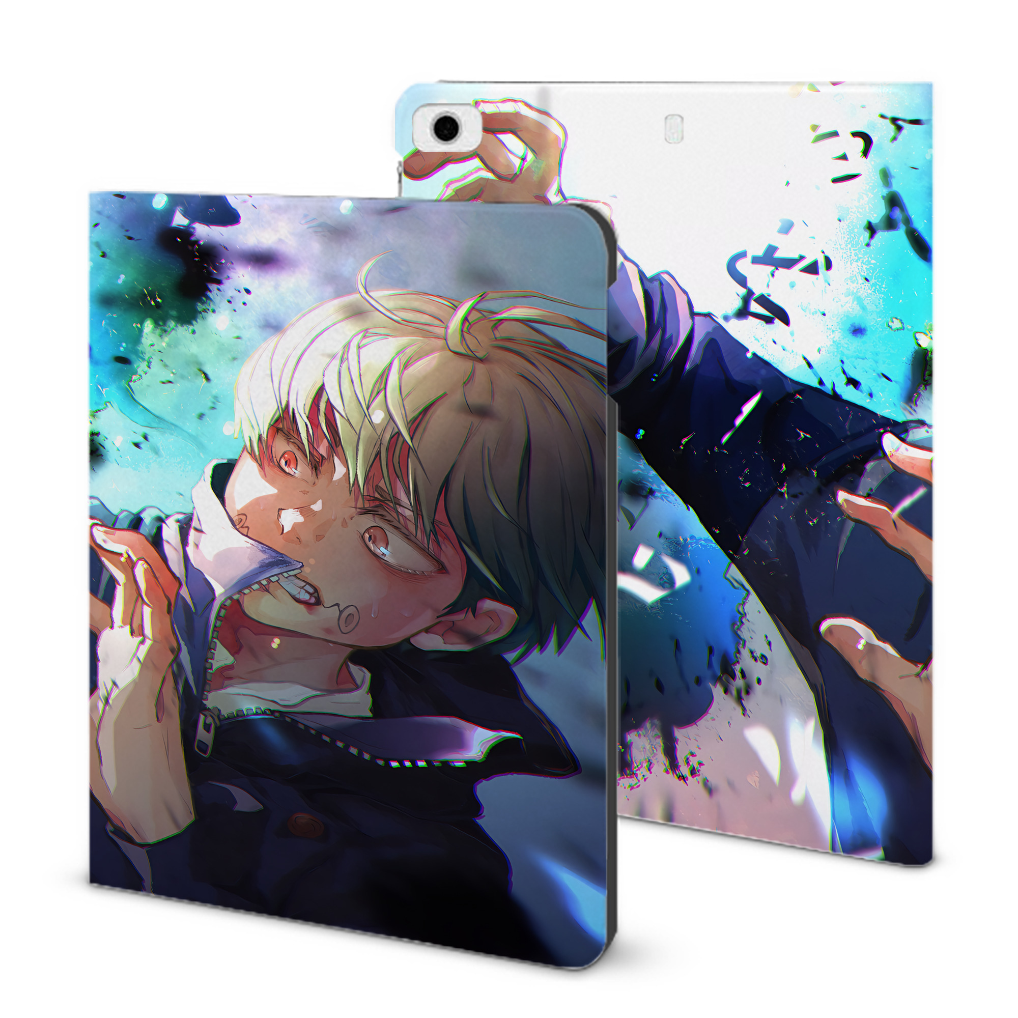 （画像用） 呪術廻戦 Jujutsu Kaisen IPad ケース ブック型 PUレザー TPU 耐衝撃 軽量 薄型 ペン収納なし 全面保護 IPad 各モデル対応